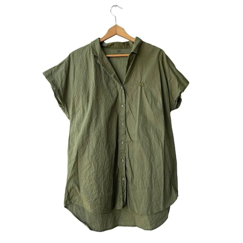 MUSEUM OF THE BIBLE Tunic Top Women’s XL Olive Green Short Sleeve Shirt Blouse